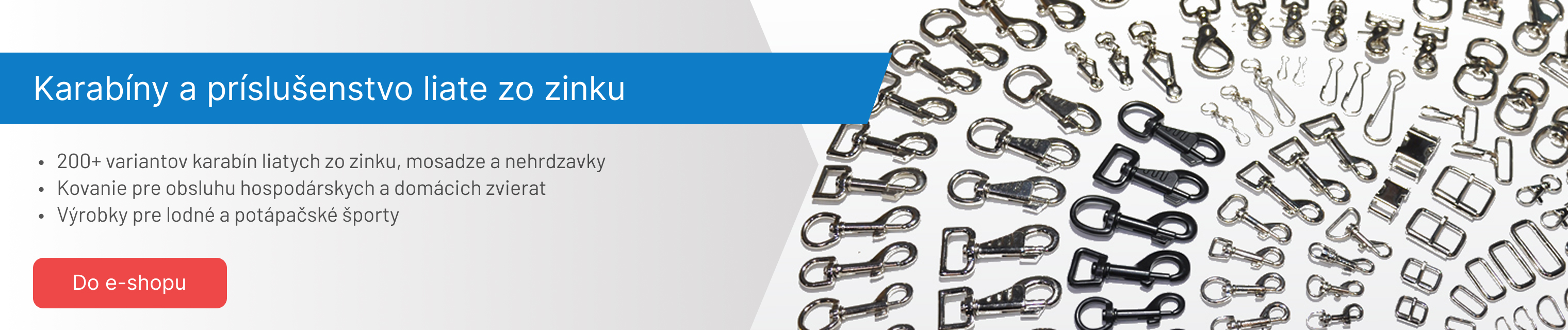 Karabíny a príslušenstvo liate zo zinku