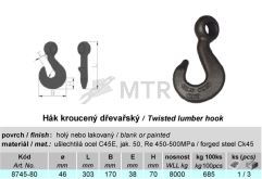 Hák kroucený dřevařský