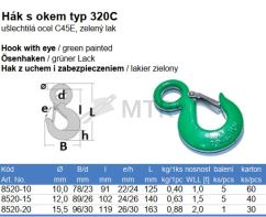 Hák s okem typ 320C