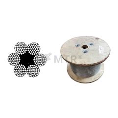 Lano ocelové 6x37M-FC, holé, velká cívka