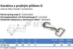 Karabina s pružným plíškem D