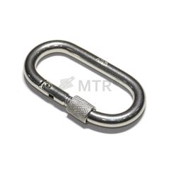 Oval snap hook with screw lock, st. steel A4