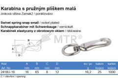 Karabina s pružným plíškem malá