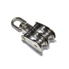 Doppelrolle Metall mit schwenkbarer Öse, Edelstahl A4