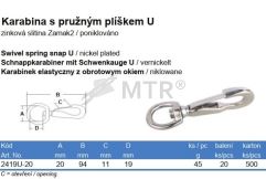 Karabina s pružným plíškem U