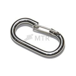 Karabina oválná s pružinou, nerez A4
