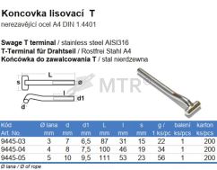 Koncovka lisovací T, nerez A4
