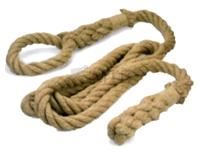 Jute climbing rope with a loop